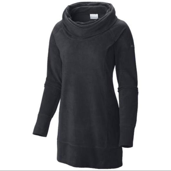 Columbia Tops - Columbia Glacial Fleece Cowl Neck Black Tunic Sweater